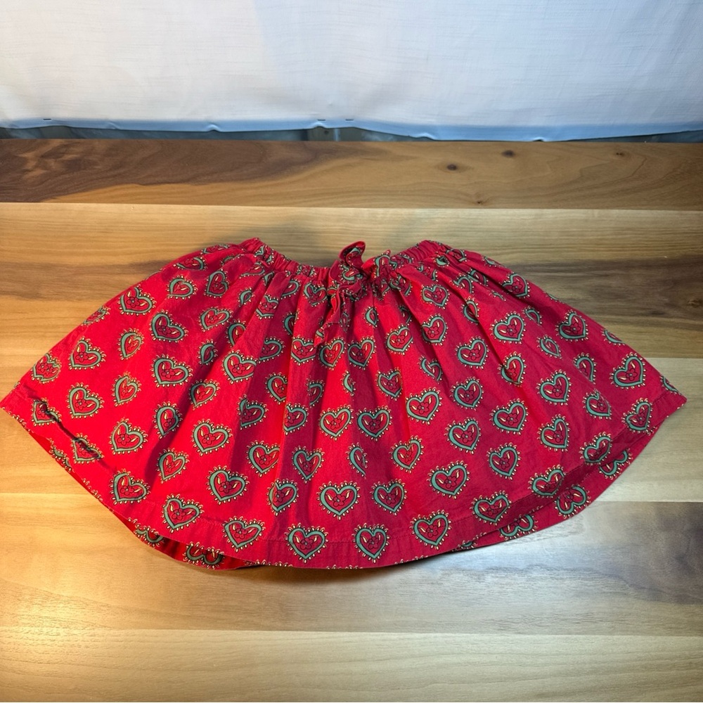Hanna Andersson Red Heart Tulle Layered Skirt Girls 110 / US Size 5